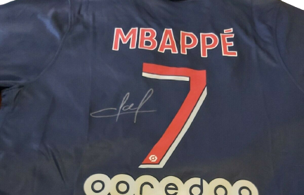 MAGLIA PARIS ST GERMAIN Autografata MBAPPE 7   Signed MBAPPE JERSEY PSG  with COA certificate HAND SIGNED AUTOGRAPH