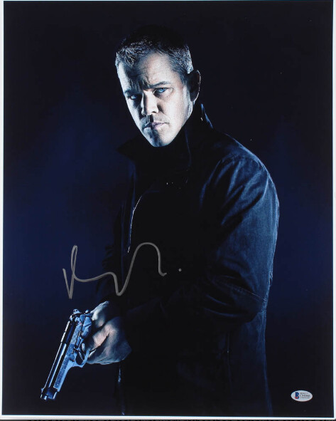 PHOTO Matt Damon "Bourne" FOTO Matt Damon "Bourne"    PHOTO FOTO  AUTOGRAFATA SIGNED AUTOGRAPH AUTOGRAPH HAND SIGNED AUTOGRAFO DOPPIO COA DOUBLE CERTIFICATE COA