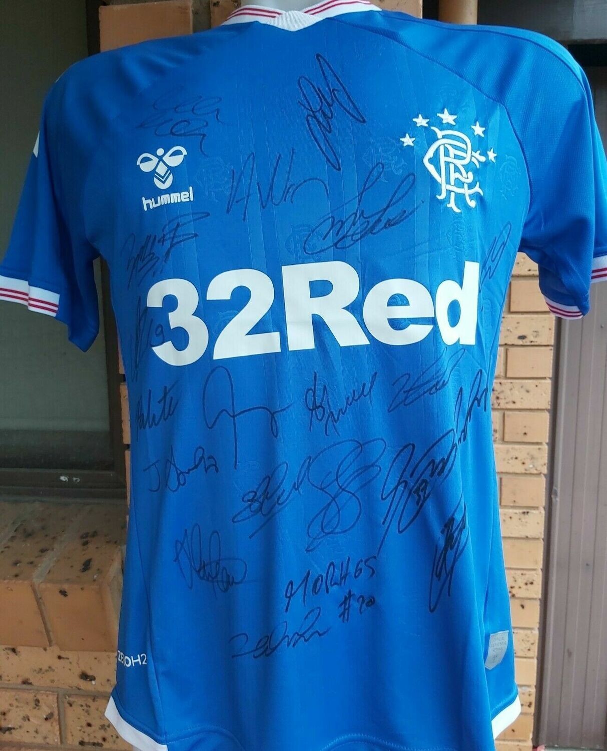 Maglia Replica GLASCOW RANGERS 2019 2020 JERSEY HOME SIGNED TEAM AUTOGRAPHS TEAM with COA certificate GLASCOW RANGERS 19 20 Signed Team