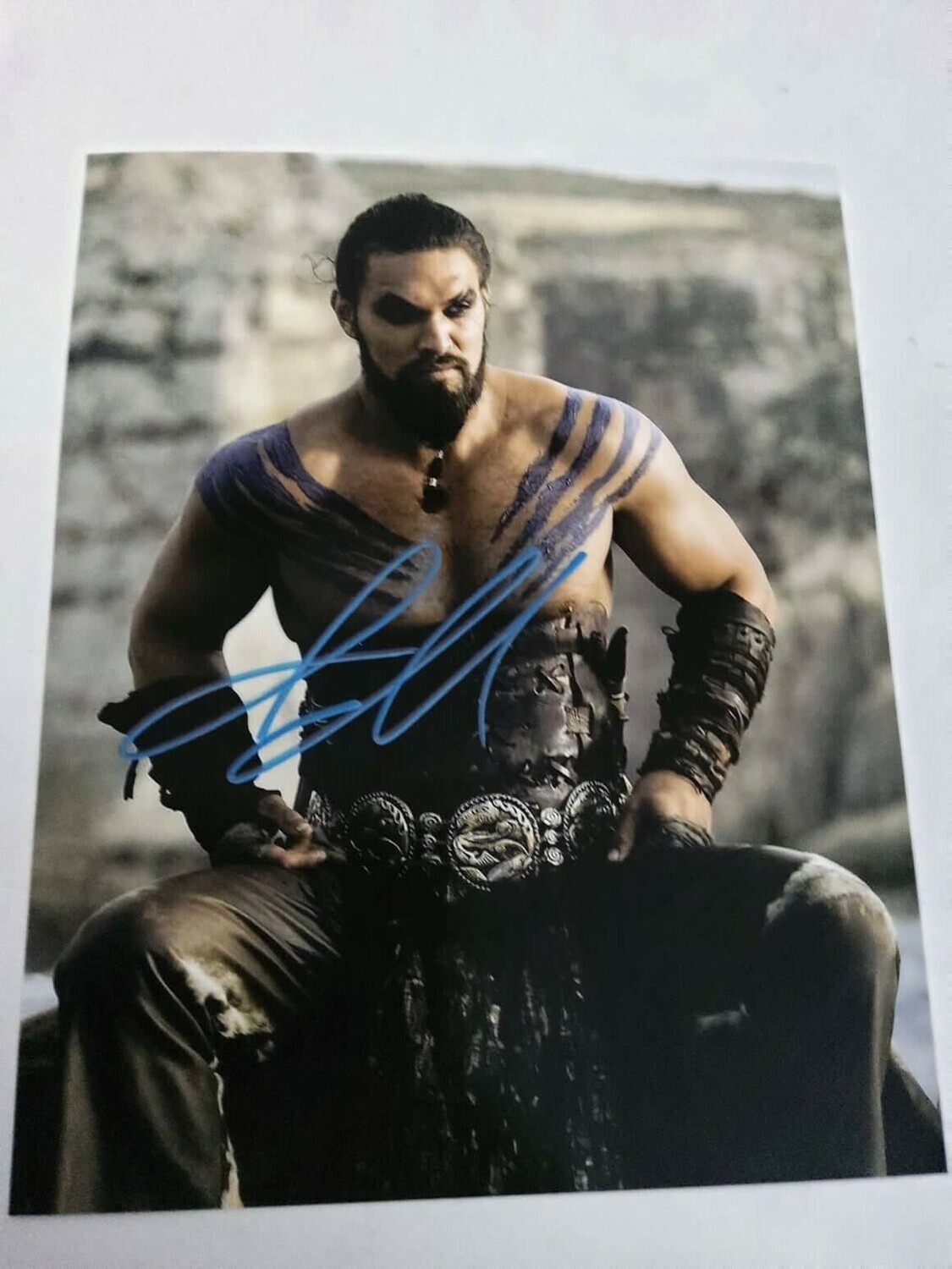 FOTO Jason Momoa The Game Of Thrones Signed + COA Photo Jason Momoa The Game Of Thrones Autografato Signed