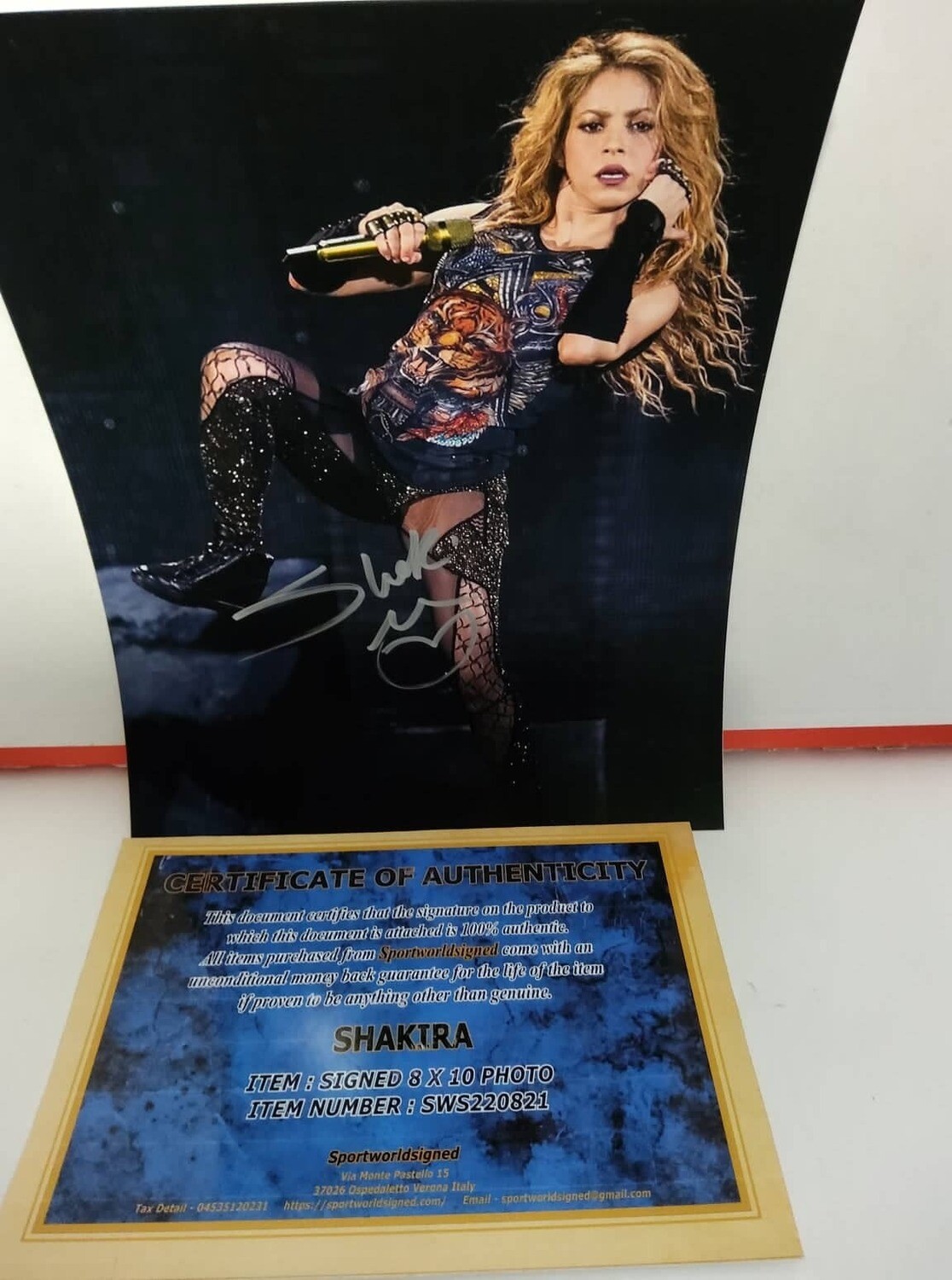 FOTO Shakira El Dorado World Tour Autografata Signed + COA Photo Shakira El Dorado World Tour   Autografata Signed