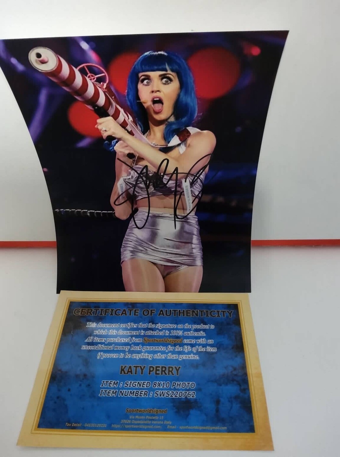 FOTO  Katy Perry Autografata Signed + COA Photo  Katy Perry  Autografata Signed