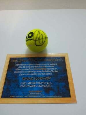 Pallina Tennis Ball NOVAK DJOKOVIC  Signed Autografata Signed with COA certificate of authenticity