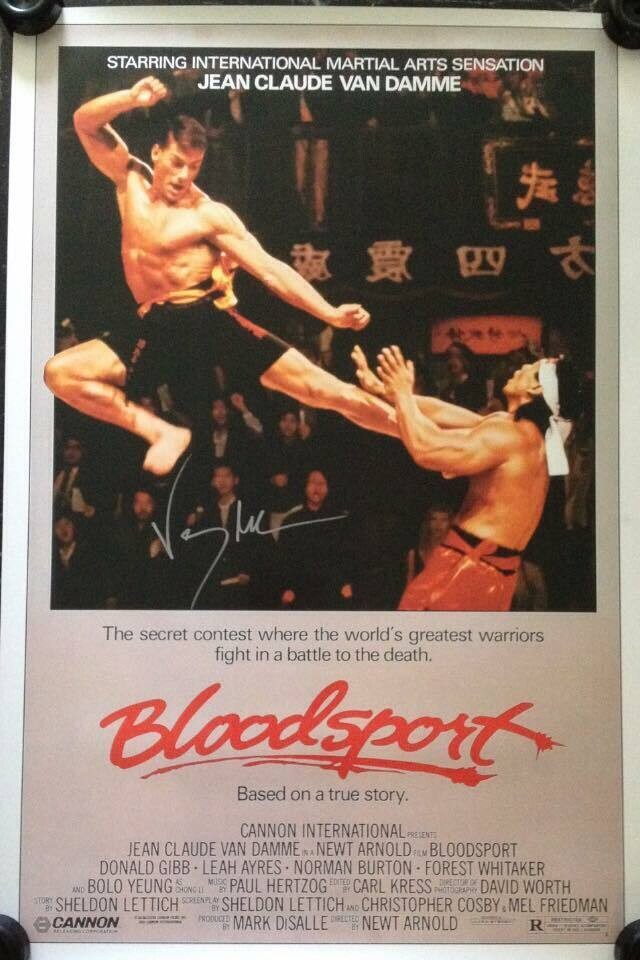 Poster Signed Senza esclusione di colpi Bloodsport Signed Jean-Claude Van Damme Autografato