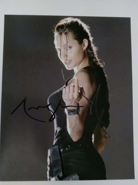 FOTO Angelina Jolie Tomb Raider Lara Croft  Autografata Signed + COA Photo Angelina Jolie Tomb Raider  Lara Croft Autografato Signed