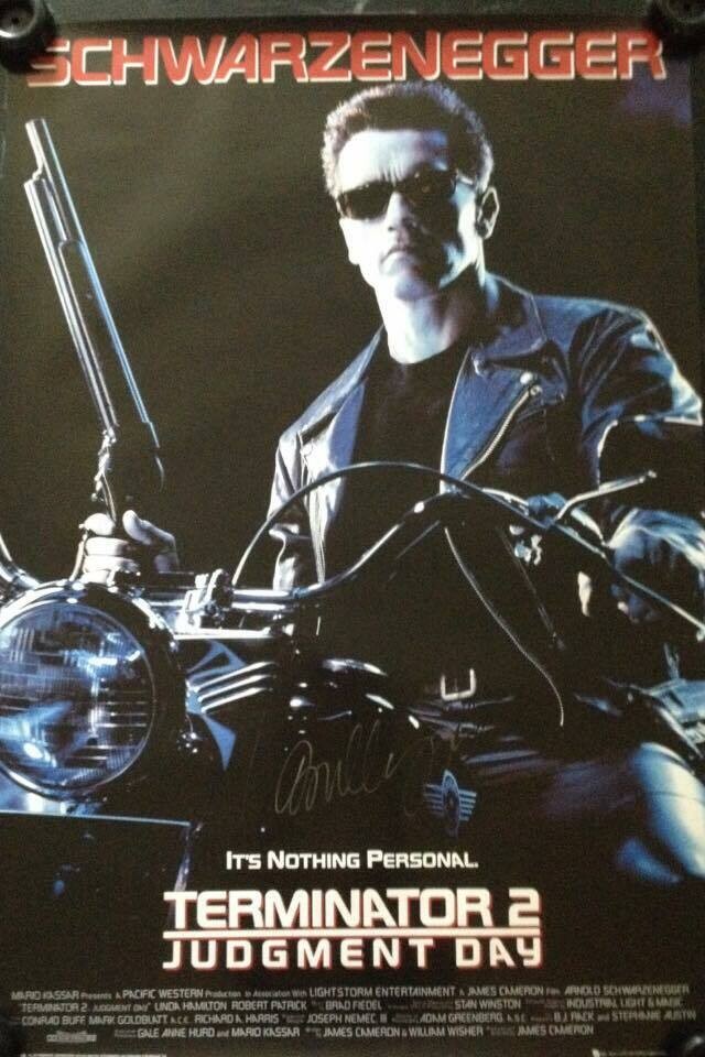 Poster Signed Terminator 2  movie poster 61x91 cm Signed by Arnold  Schwarzenegger   Autografato Signed + COA Poster  Schwarzenegger  Terminator 2   Autografato Signed