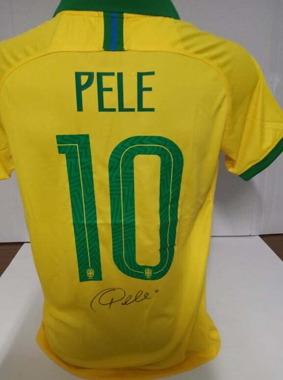 Brasile 2018 Autografata da Pele con certificato di autenticita' Signed From PELE with certificate coa of authetincitiy spedizione gratis shipping free