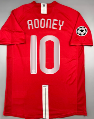 MANCHESTER UNITED  MAGLIA CAMISETAS JERSEY FINAL MOSCOW 2008 MOSCA 08 WAYNE ROONEY 10