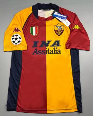 CHAMPIONS 2001 2002 JERSEY ROMA CAMISETAS MAGLIA CHAMPIONS 01 02 NO NAME NO NUMBER