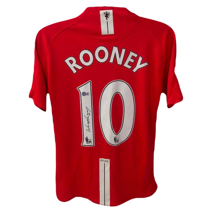 Manchester United Rooney 10  Autografata da WAYNE ROONEY con certificato di autenticita' ROONEY PREMIER LEAGYE  Signed MANCHESTER UNITED Jersey Beckett COA DOPPIO CERTIFICATO BECKETT + SWS