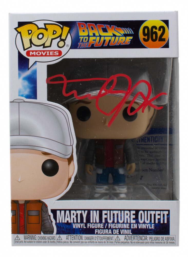 Michael J. Fox AUTOGRAFO Signed "Back To The Future" MARTY AUTOGRAPH Marty In Future Funko Pop Vinyl Figure Autograph Double Coa PSA