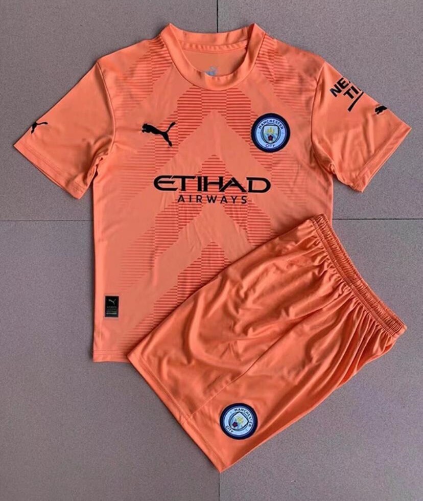 MANCHESTER CITY KIT COMPLETINO BAMBINI KIDS MAN CITY 2023 PORTIERE GOALKEEPER