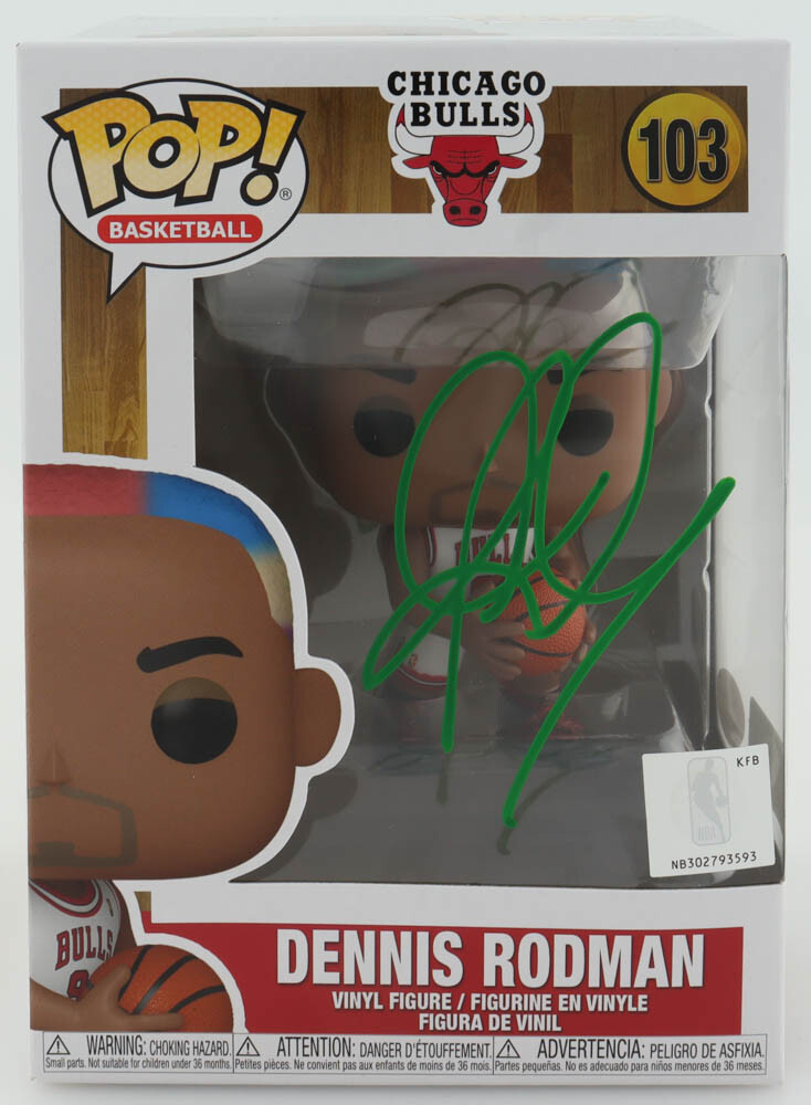 Pop Vynil Dennis Rodman Dennis Rodman Signed Chicago Bulls  Bulls DOUBLE COA Beckett Vynil Figure AUTOGRAFO AUTOGRAPH RODMAN DENNIS CHICAGO BULLS