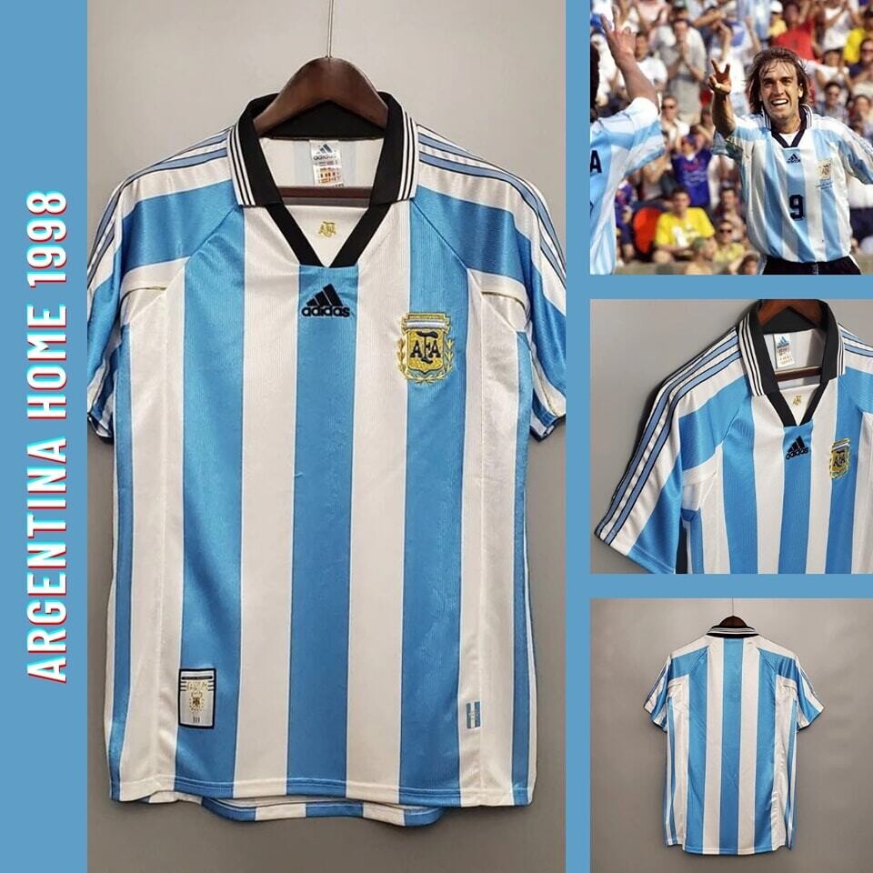 ARGENTINA MAGLIA JERSEY CAMISETAS  WQRLD CUP COPPA DEL MONDO 1998
