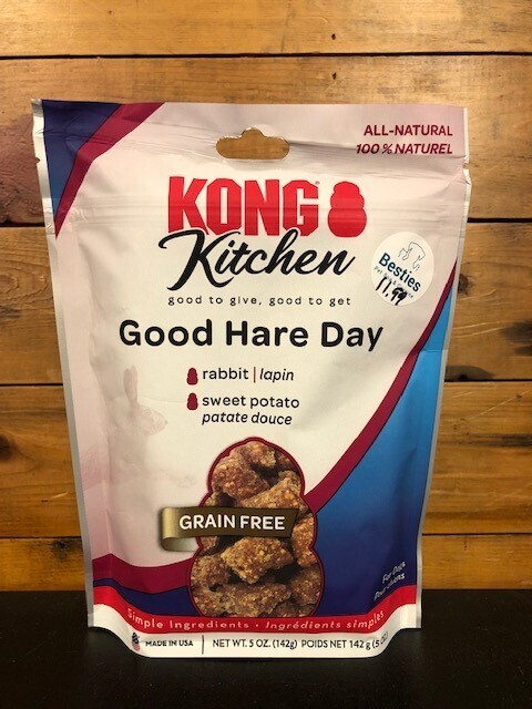 Kong Kitchen Good Hare Day Grain free dog treat 5 oz 