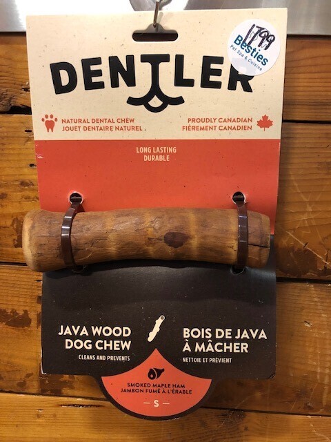 Dentler Java Wood Dog Chew Smoked Ham Maple Small
