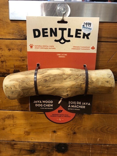 Dentler Java Wood Dog Chew Smoked Ham Maple LG