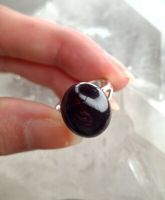 Bague Grenat Étoilé - Bronze Plaqué Argent