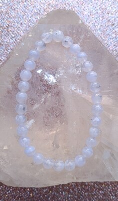 Bracelet Calcédoine Bleu ø6