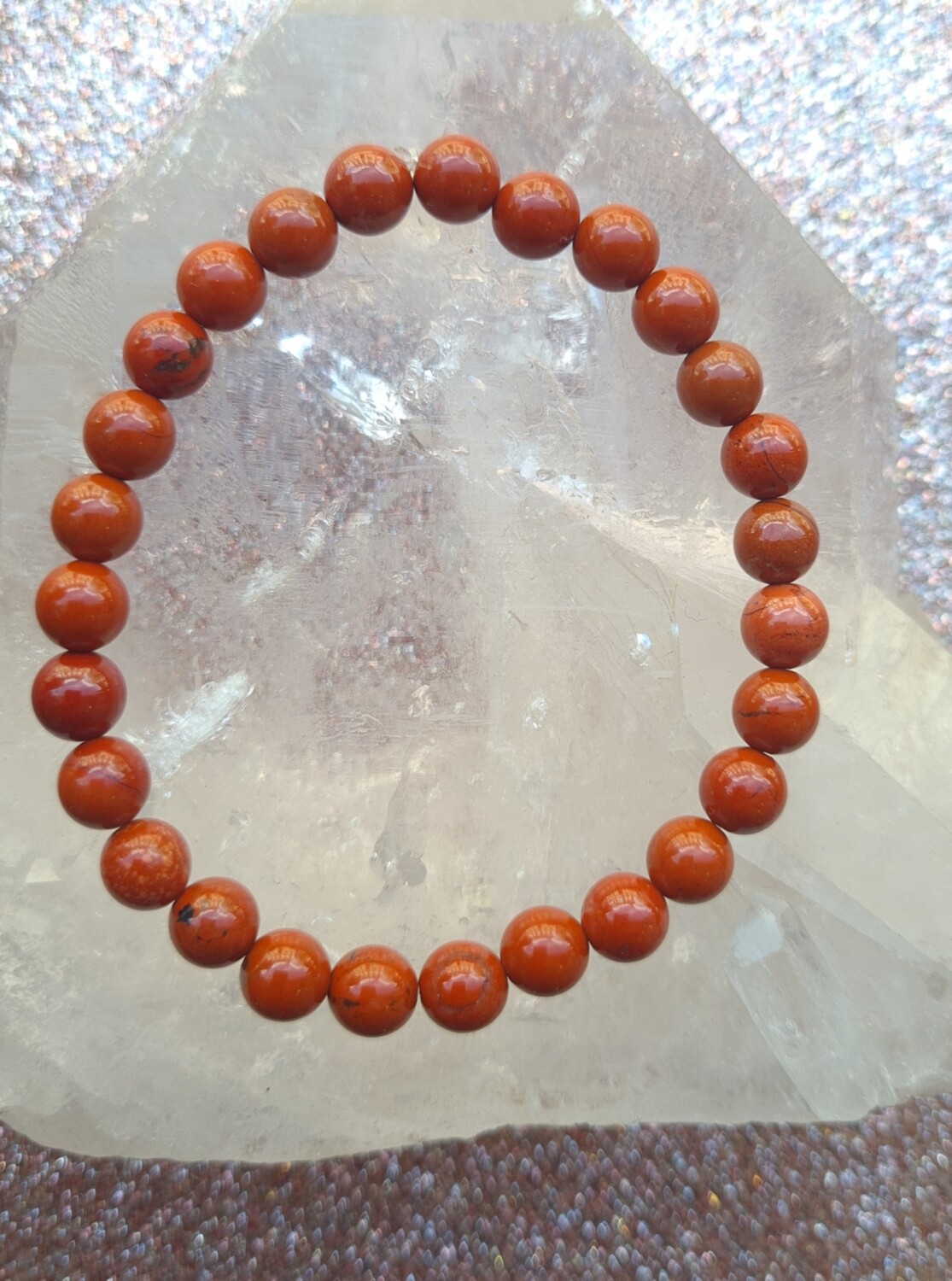 Bracelet Jaspe Rouge ø6