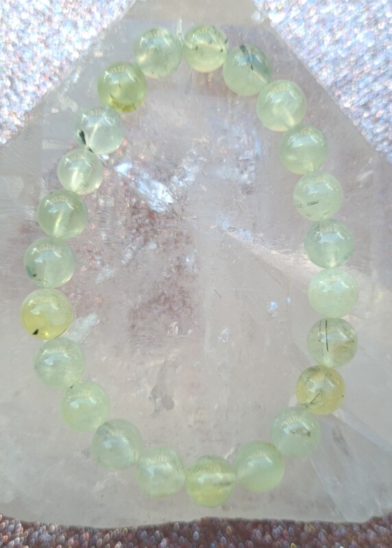 Bracelet Préhnite inclusion épidote ø8