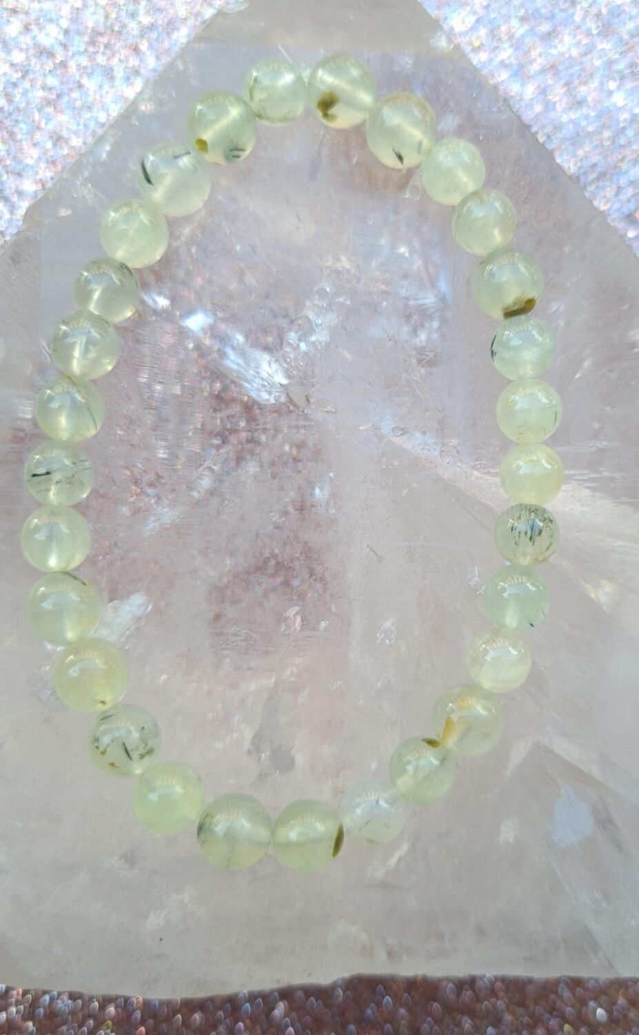 Bracelet Préhnite inclusion épidote ø6