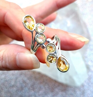 Bague Argent Citrine Naturelle AAA