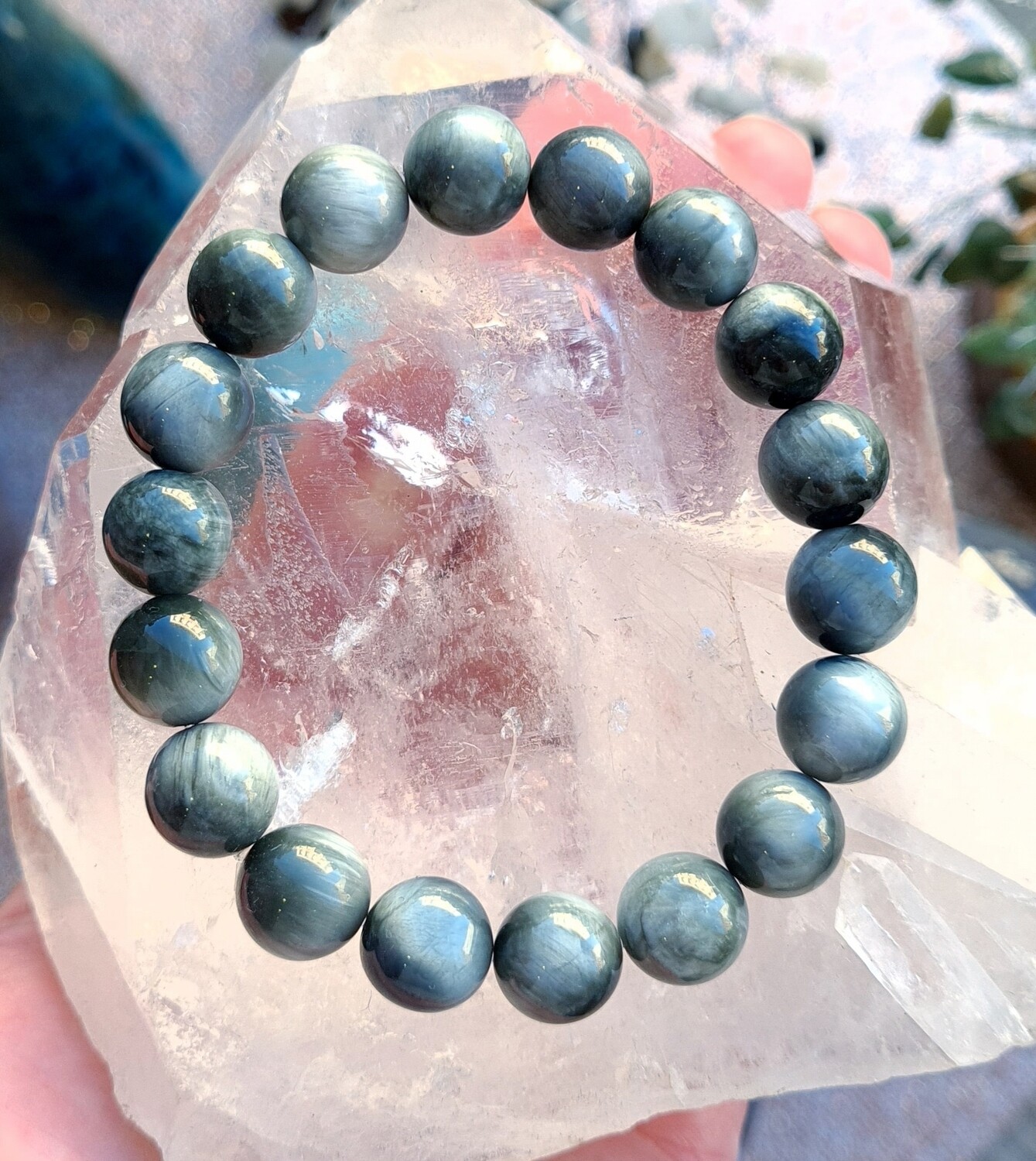 Bracelet Tourmaline Œil de Chat ø10