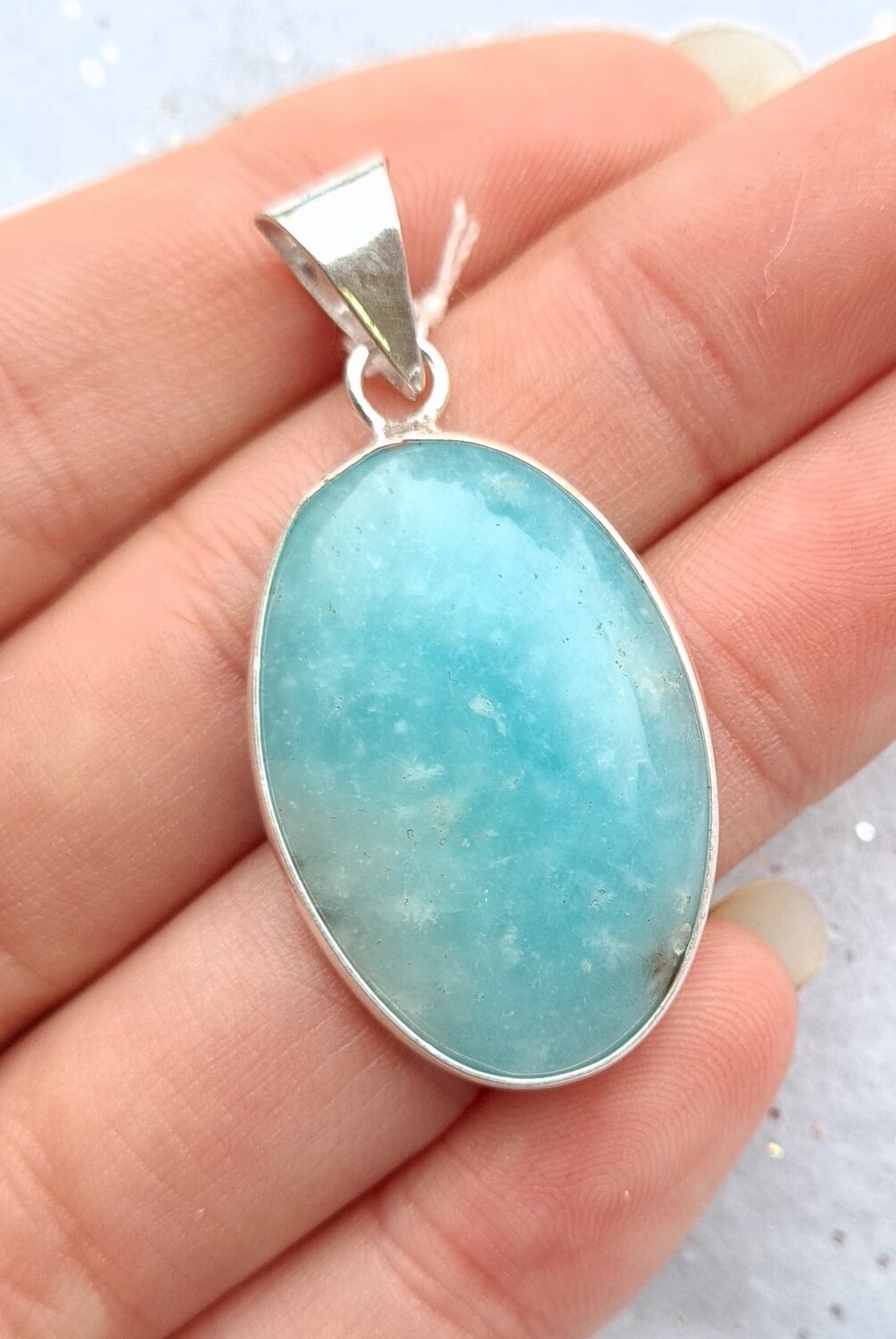 Hemimorphite Serti Argent 925 n°1 Hémimorphite