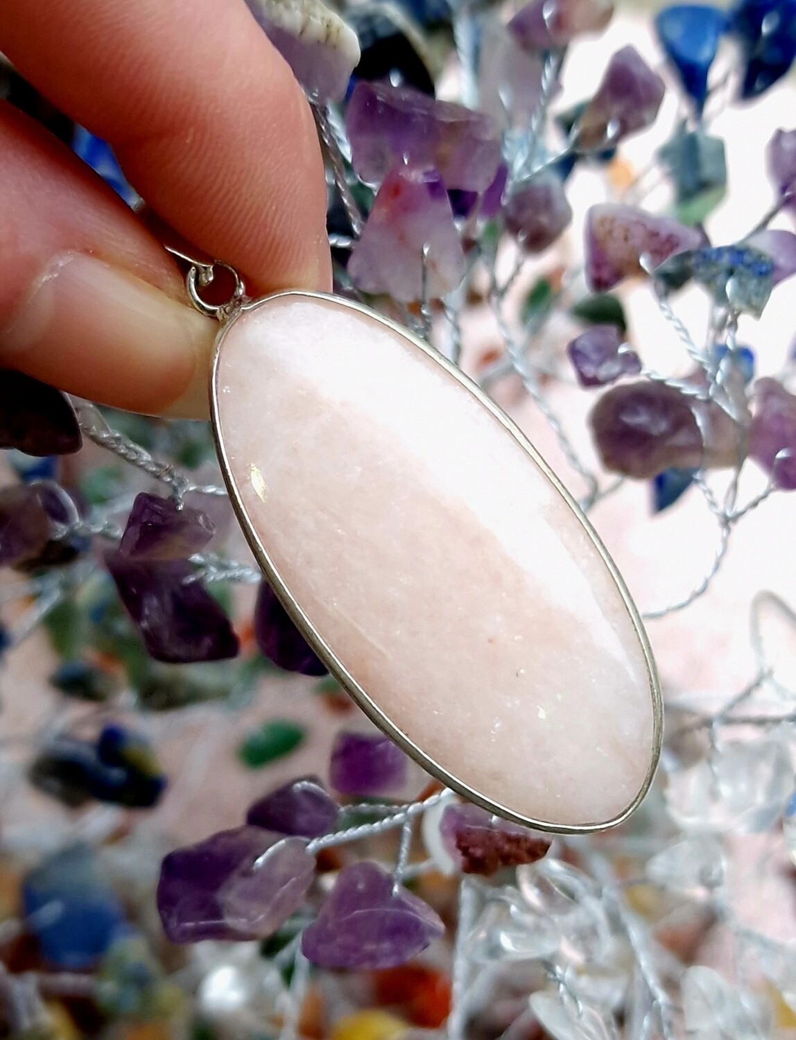Manganocalcite Serti Argent 925