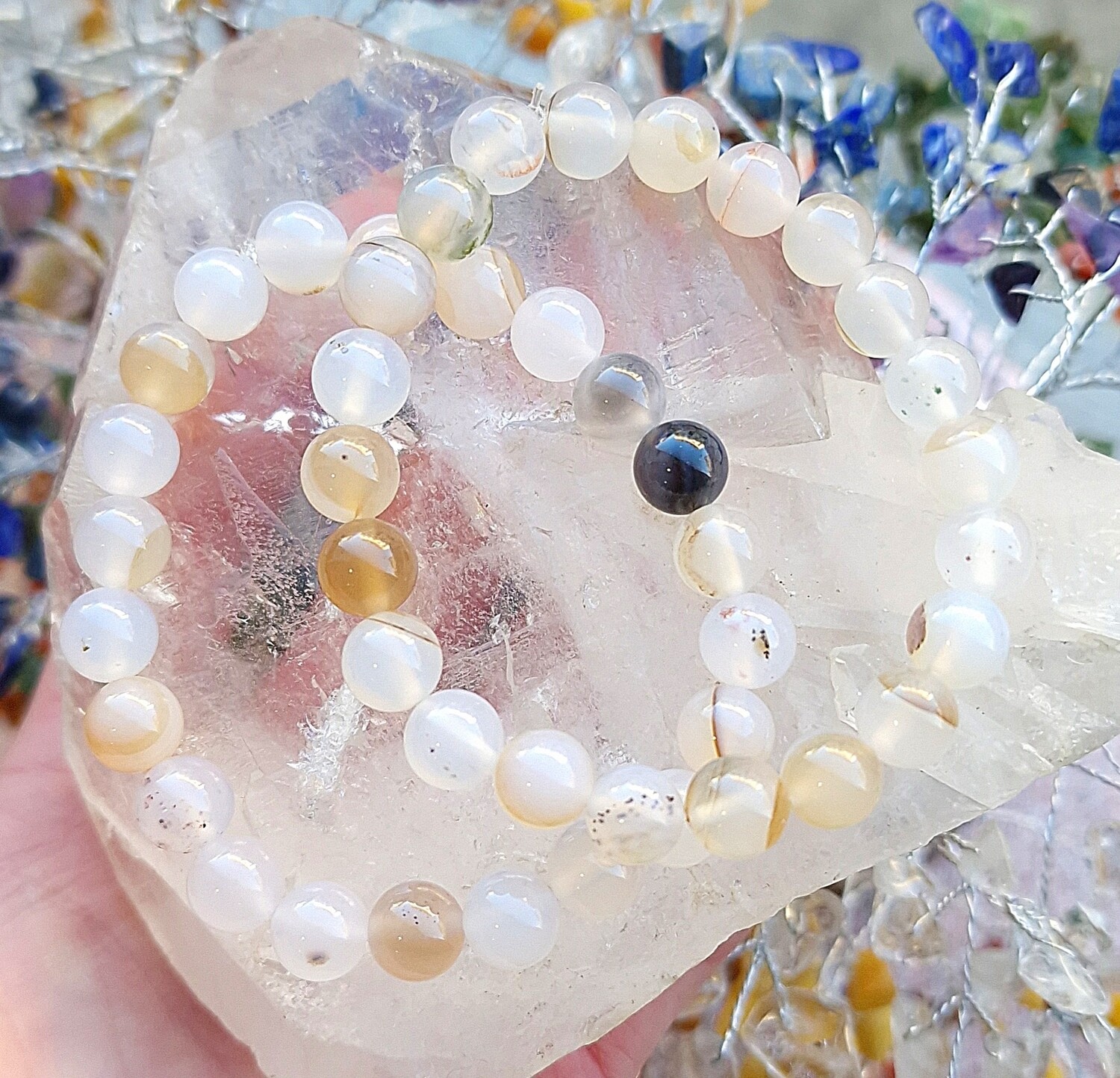 Bracelet Agate Montana ø8