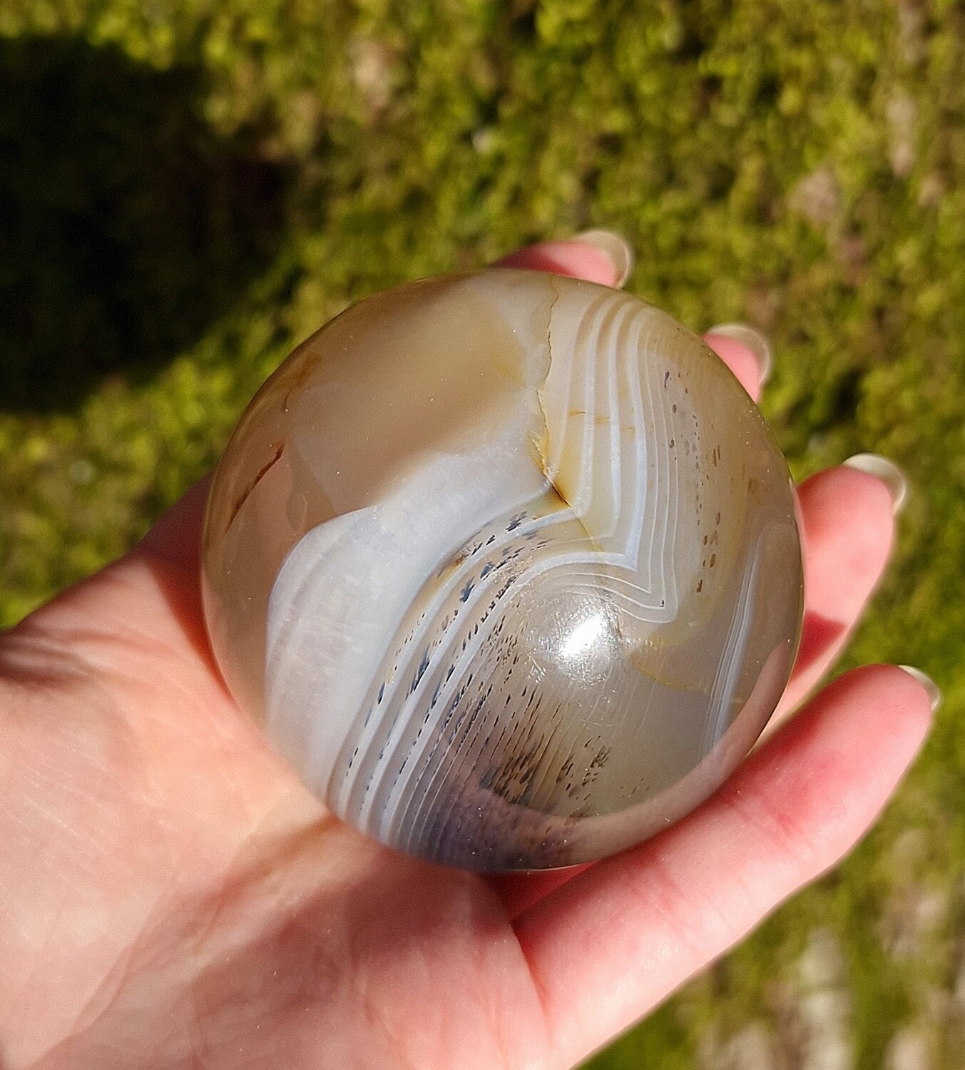 Sphère Agate Dendrite (Merlinite)