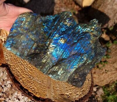 labradorite 1 face brute 1 face polie N°2