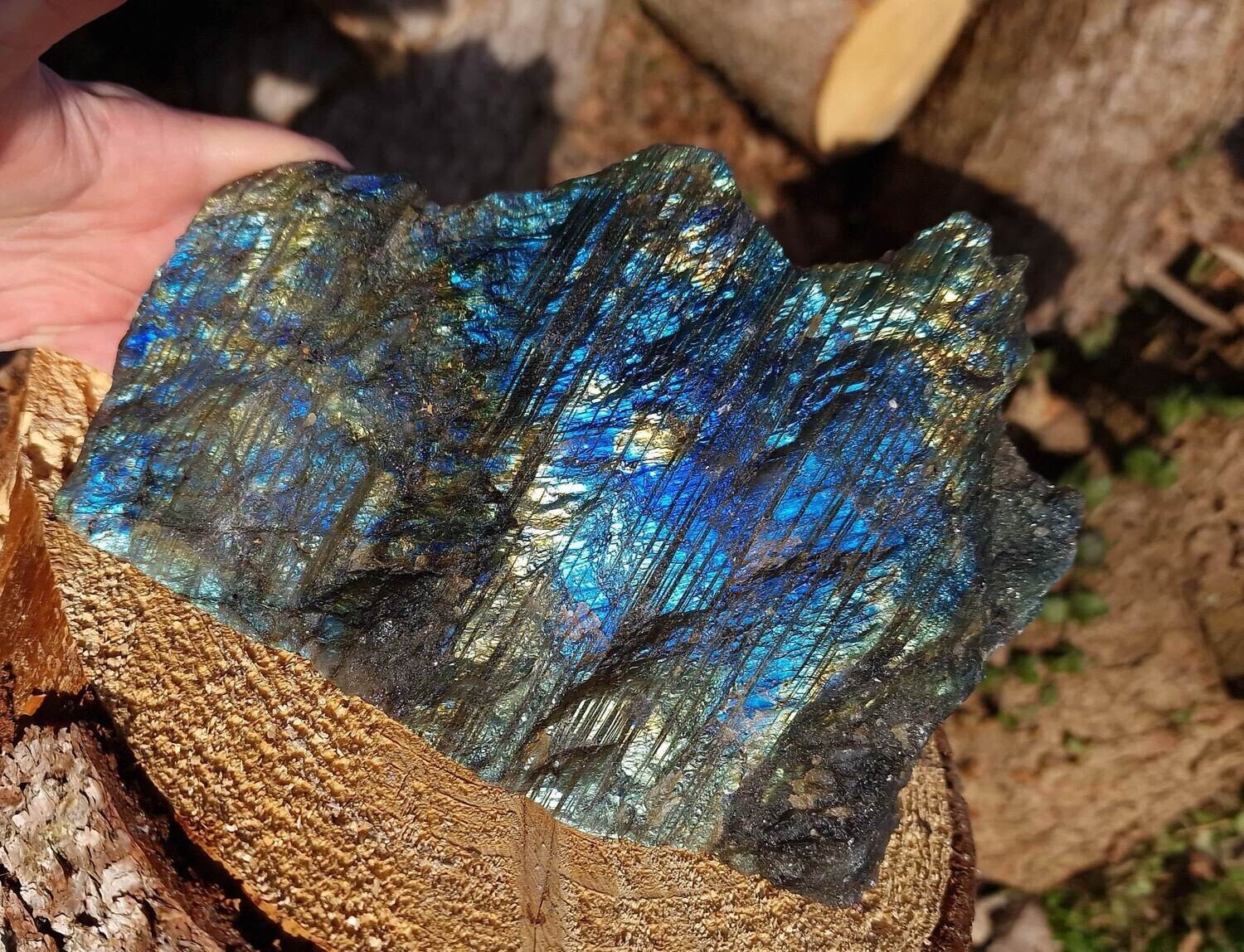 labradorite 1 face brute 1 face polie N°2