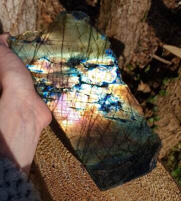 labradorite 1 face brute 1 face polie N°1