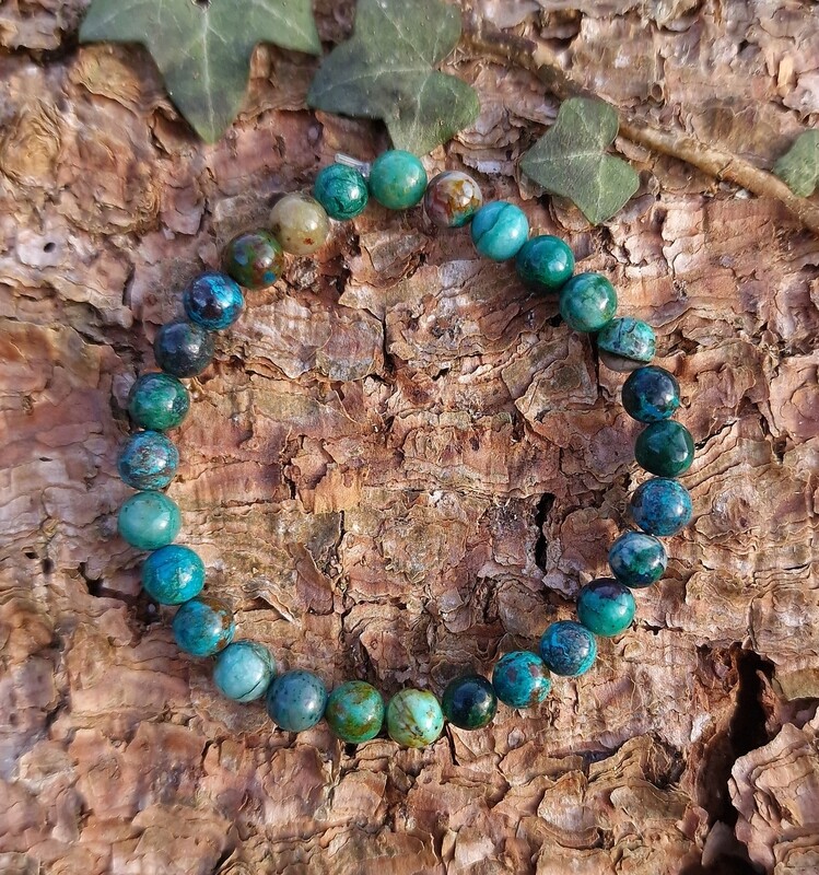 Bracelet Chrysocolle du Pérou AA+ ø6