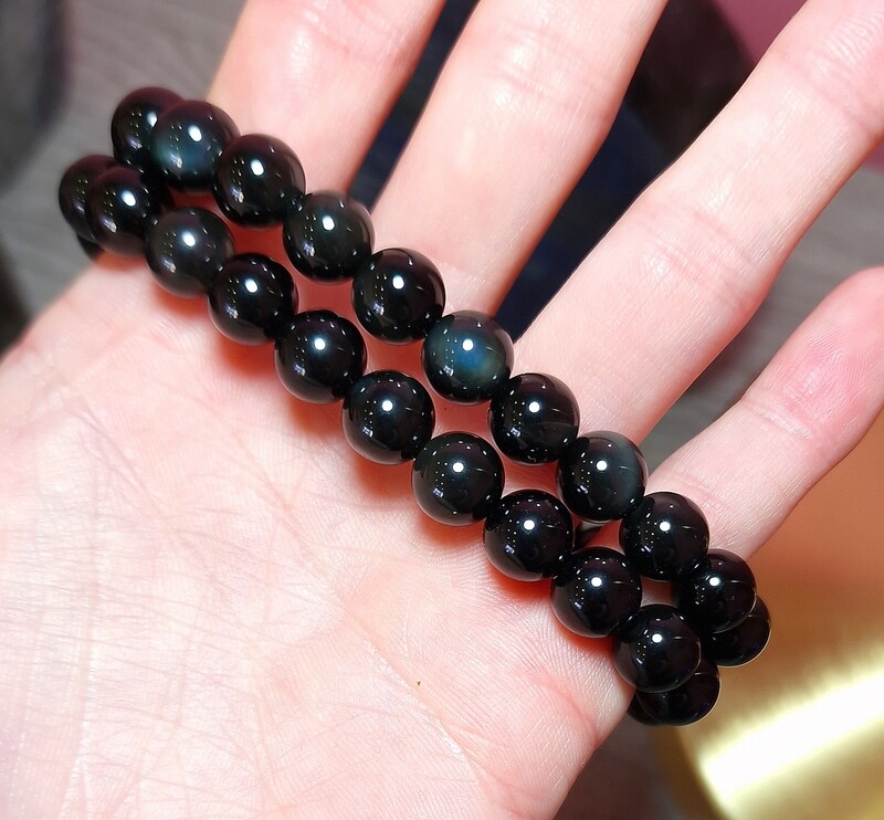 Bracelet Obsidienne Oeil Céleste ø8