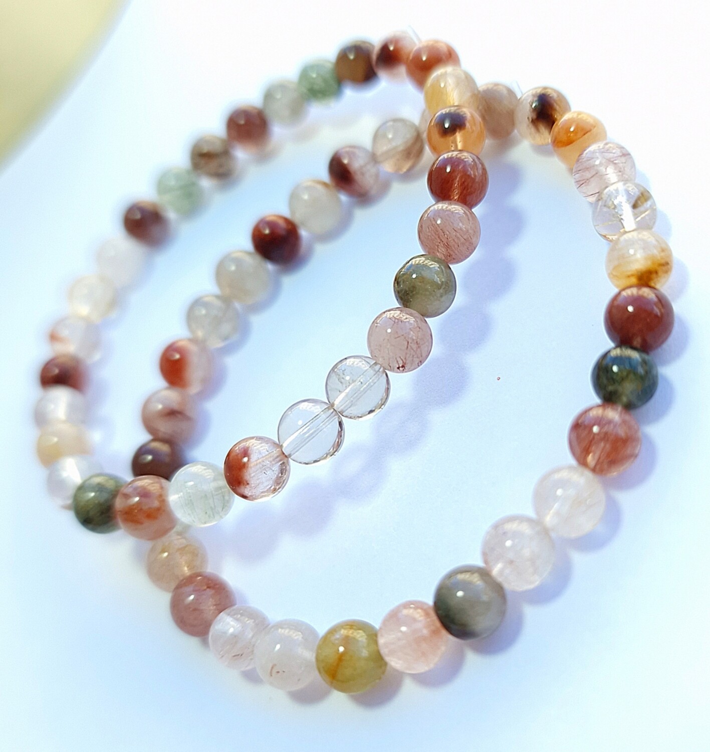Bracelet Lodolite Inclusion Rutile Multicolore ø6