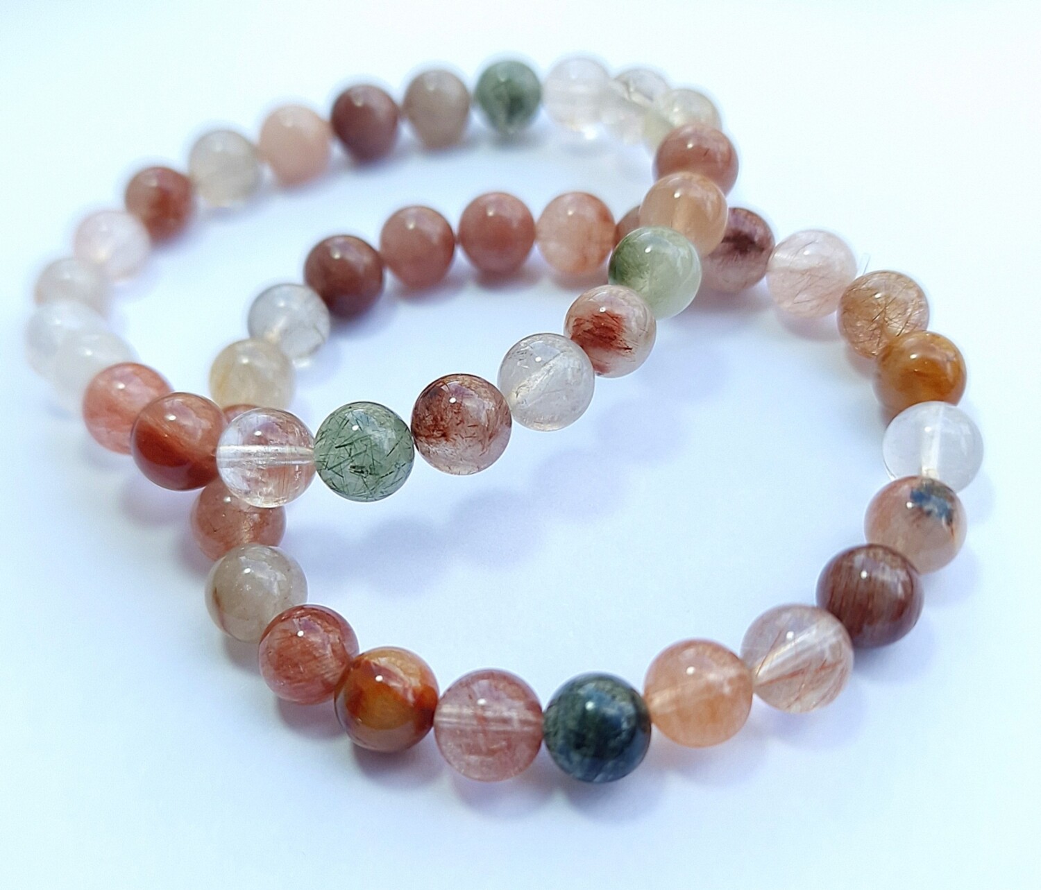 Bracelet Lodolite Inclusion Rutile Multicolore ø8