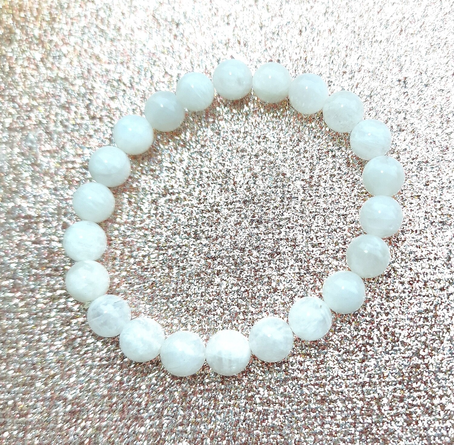 Bracelet Pierre de Lune Blanche ø8