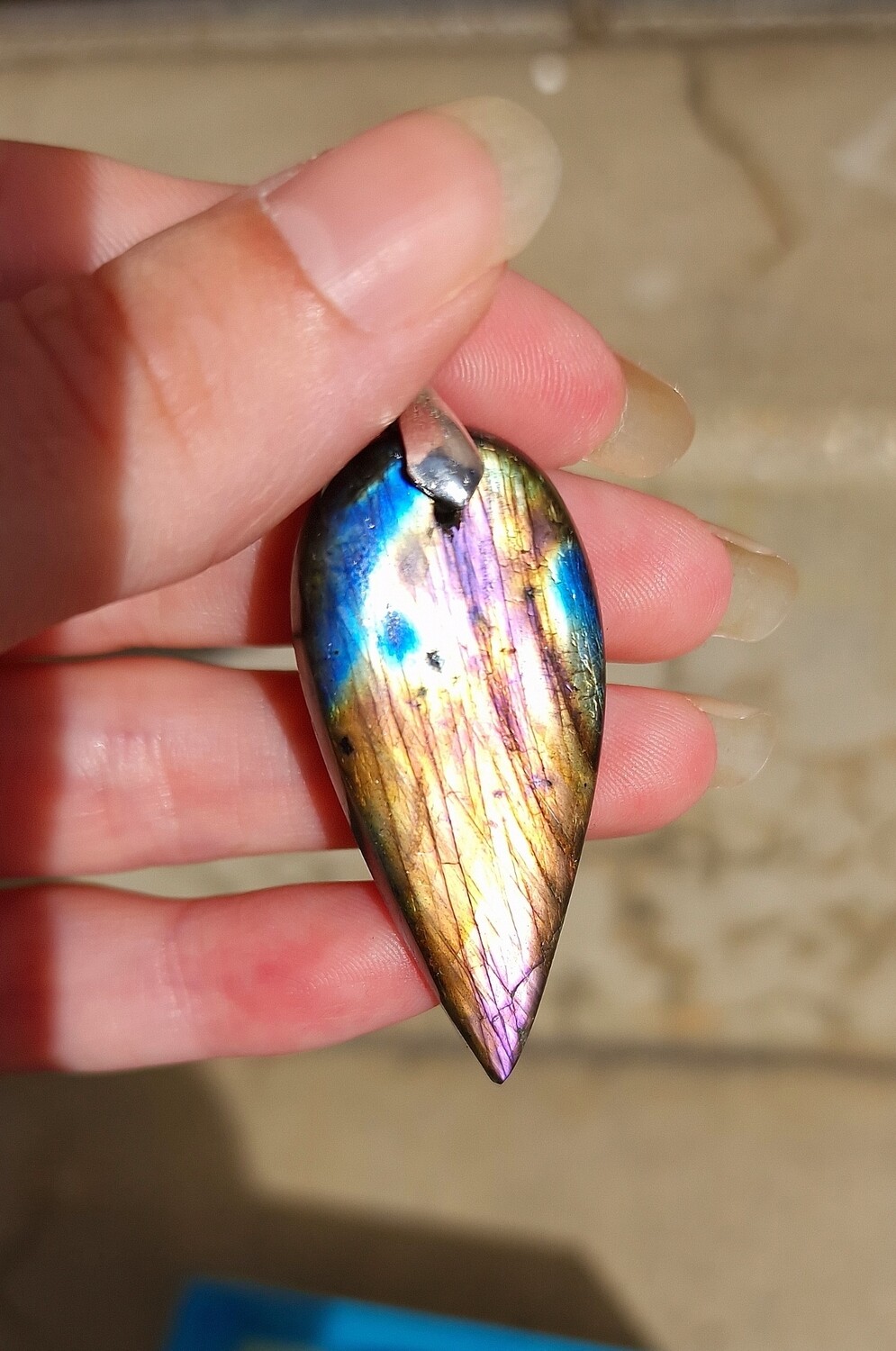 Spectrolite Orange/Or/Bleue/Rose n°7