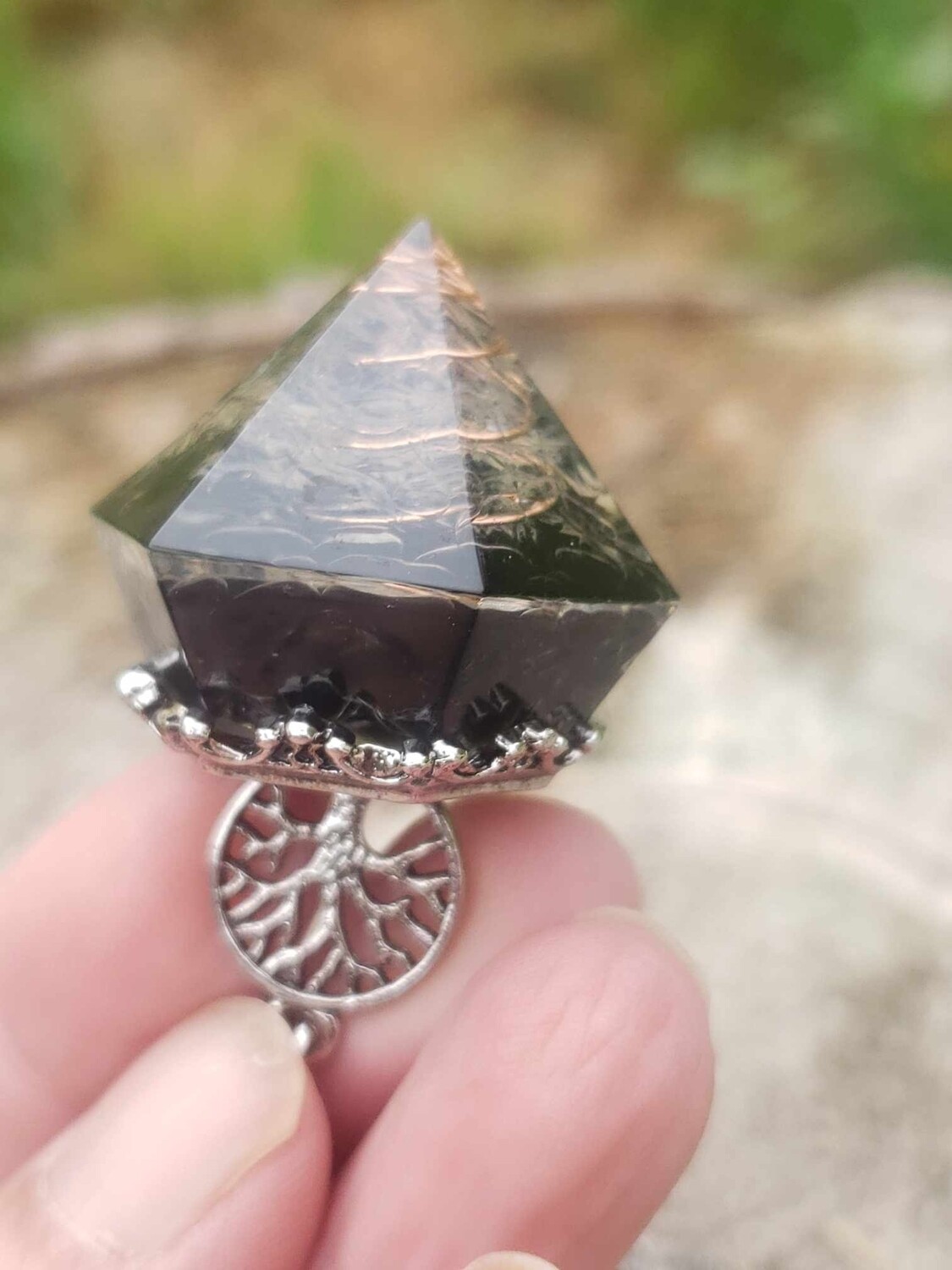 Pendule Orgonite Tourmaline