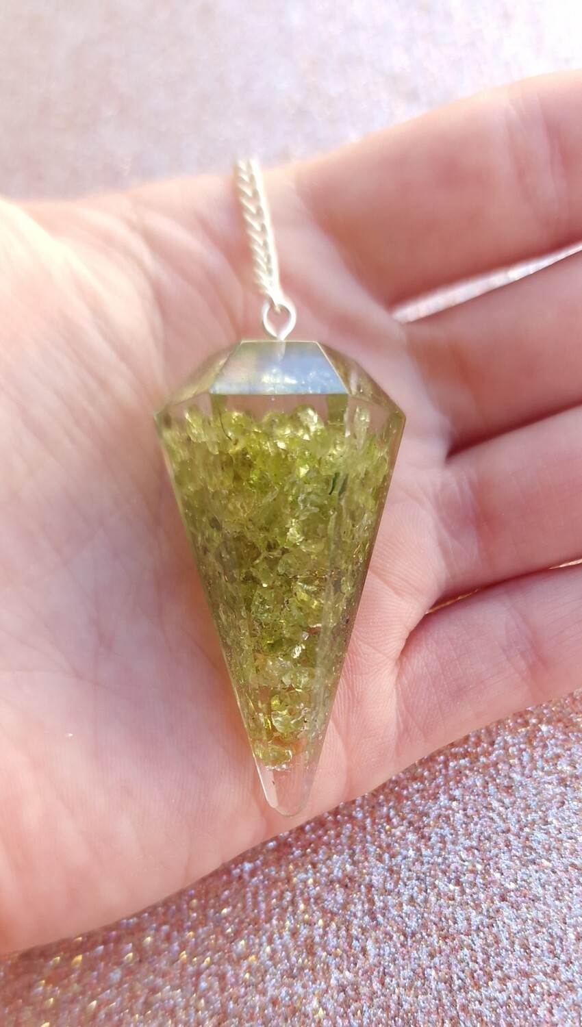 Pendule orgonite Péridot