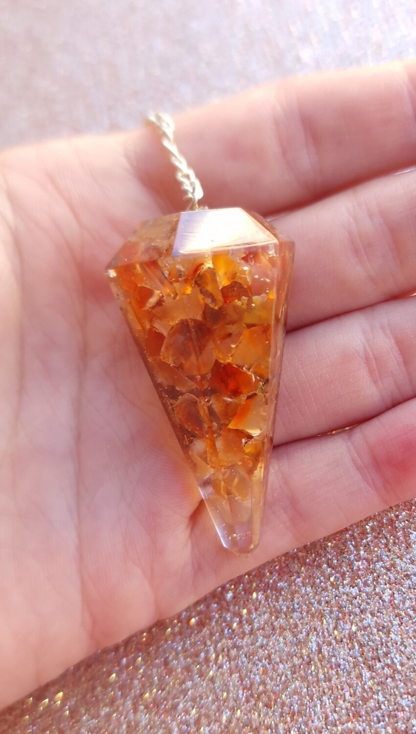 Pendule orgonite Cornaline