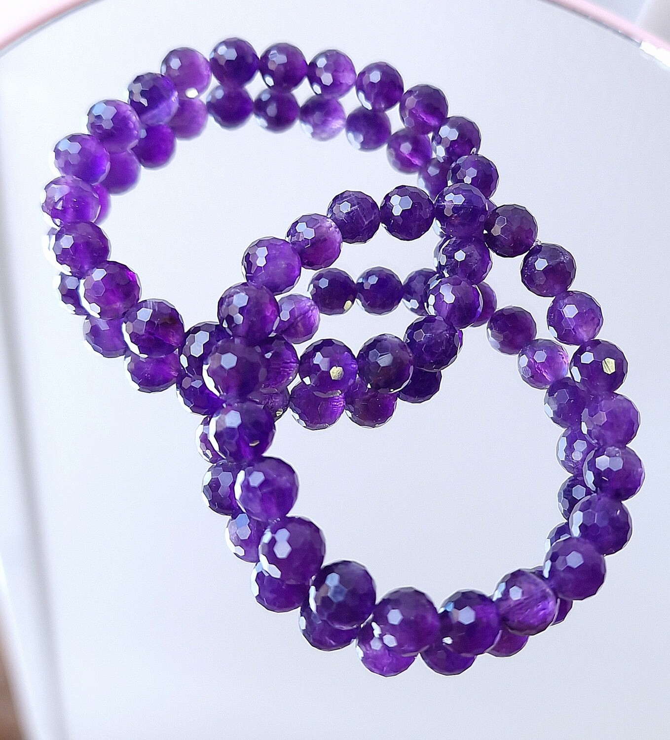 Bracelet Améthyste AA+ Facette ø8