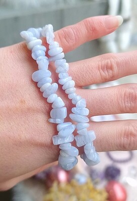 Bracelet Baroque Calcédoine Bleue Namibie AA