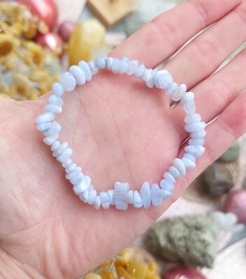 Bracelet Baroque Calcédoine Bleue Namibie AA