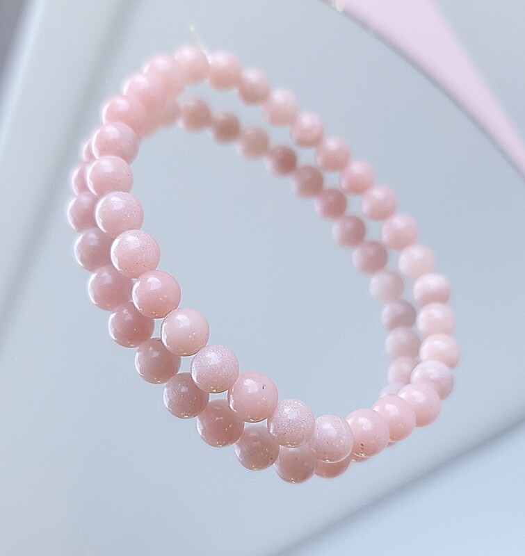 Bracelet Aragonite Rose ø6