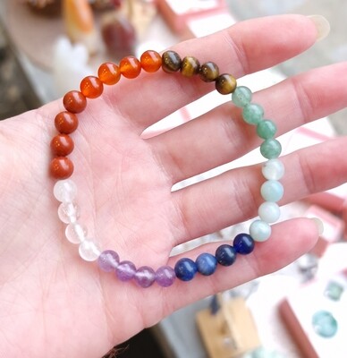 Bracelet 7 chakras ø6