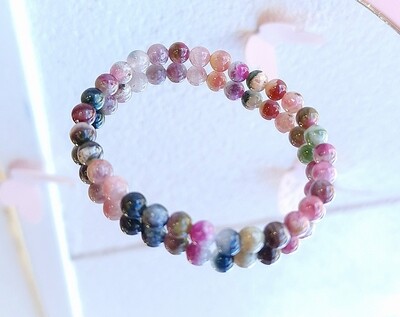 Bracelet Tourmaline Multicolore AA ø6